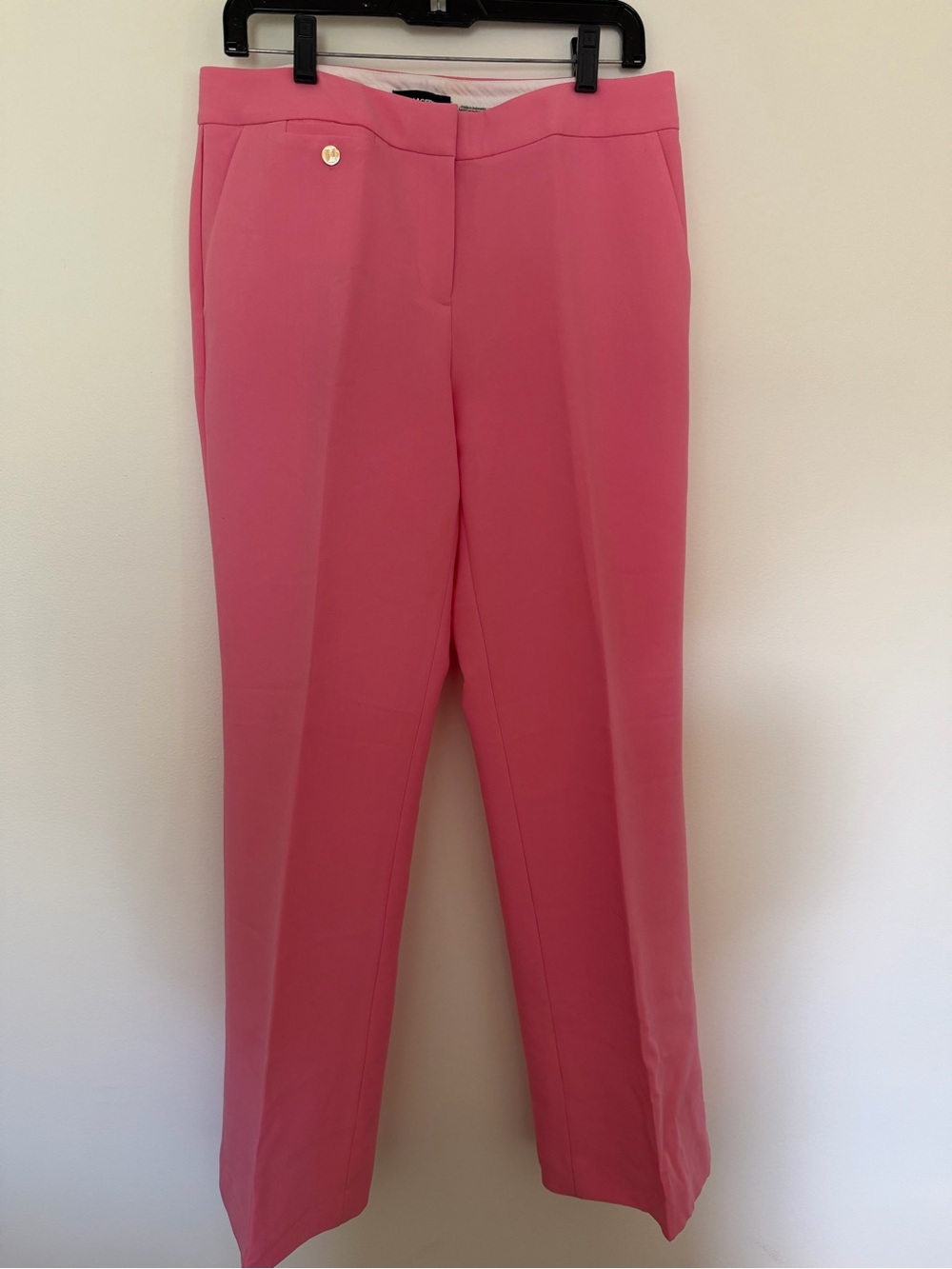 Karl Lagerfeld Paris Women's Pink Tailored Straight-Leg Pants